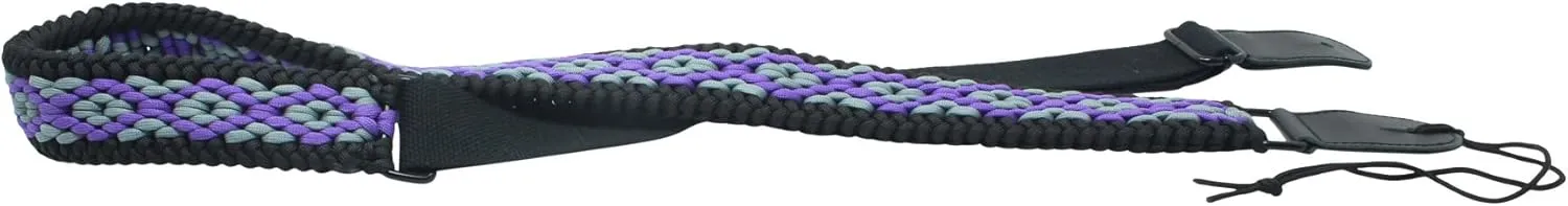 Ten Point Gear® 550 Paracord Guitar Strap - Full Grain Leather Ends for Music Playing Comfort, Stability, and Durability.