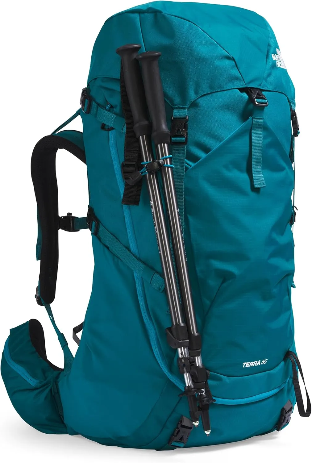 THE NORTH FACE Women's Terra 55 Backpacking Backpack, Blue Moss/Sapphire Slate, X-Small/Small