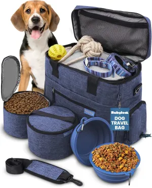 The Original Doggy Bag™ - Dog Travel Bag for Supplies - Ultimate Gift for Dog Owners - Includes 2 BPA-Free Travel Bowls and 2 Food Containers - Pet Travel Kit for Road Trips, Camping, RV