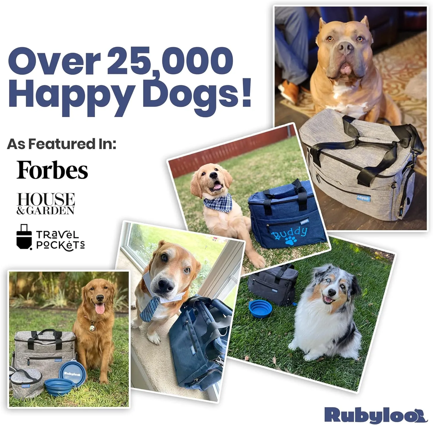 The Original Doggy Bag™ - Dog Travel Bag for Supplies - Ultimate Gift for Dog Owners - Includes 2 BPA-Free Travel Bowls and 2 Food Containers - Pet Travel Kit for Road Trips, Camping, RV