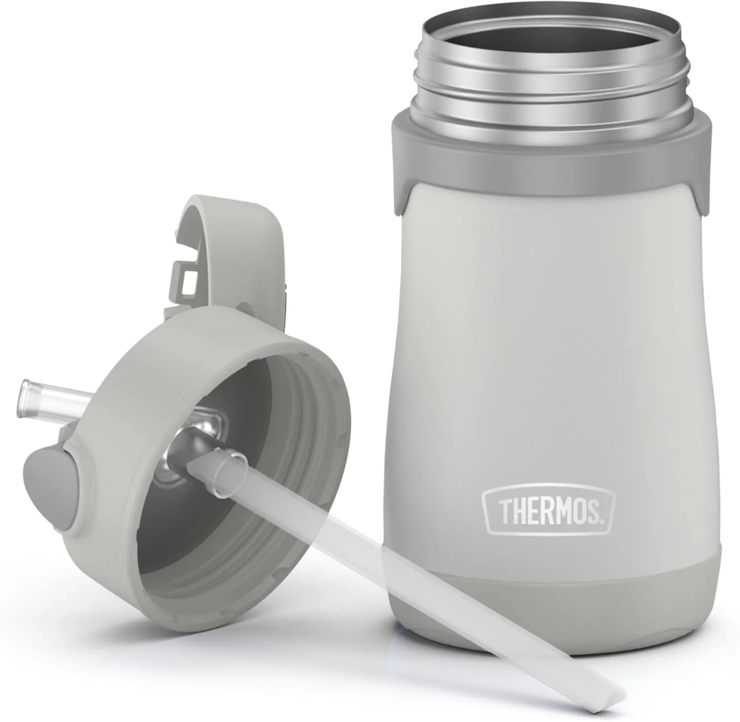 THERMOS BABY 10 ounce Stainless Steel Vacuum Insulated Straw Bottle, Gray