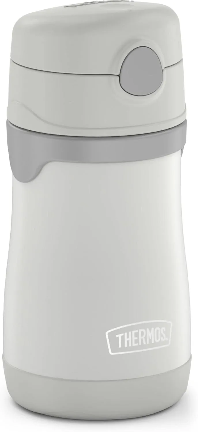 THERMOS BABY 10 ounce Stainless Steel Vacuum Insulated Straw Bottle, Gray