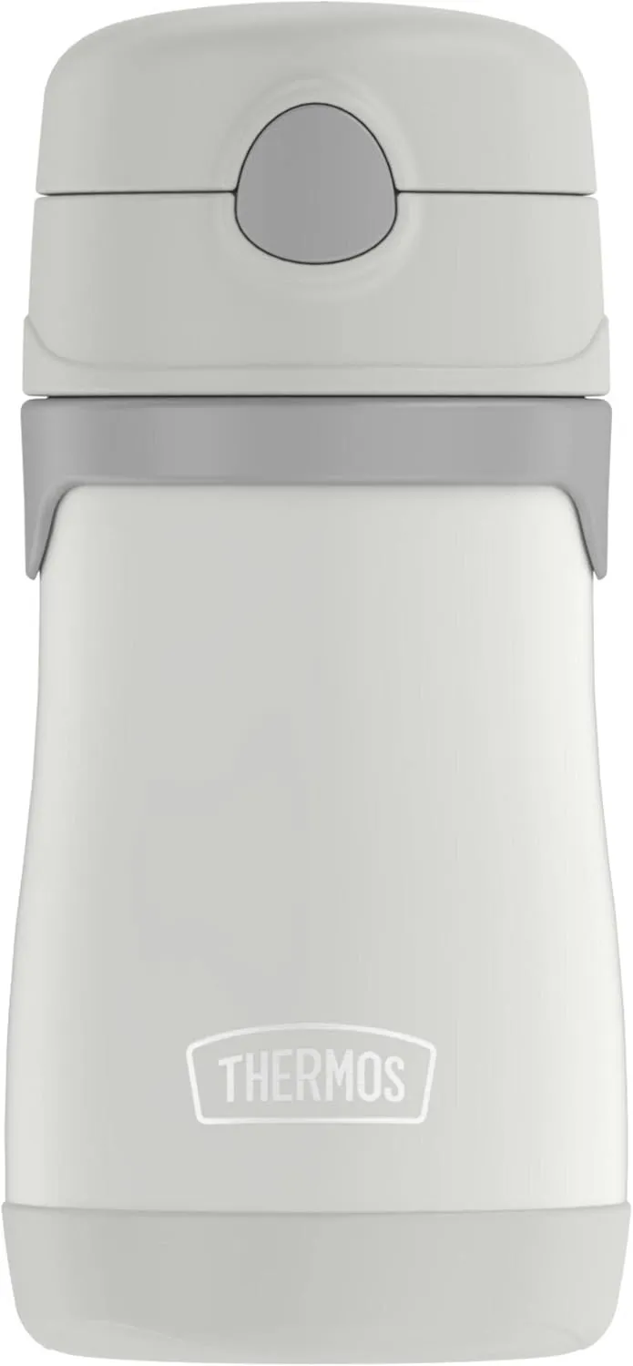 THERMOS BABY 10 ounce Stainless Steel Vacuum Insulated Straw Bottle, Gray