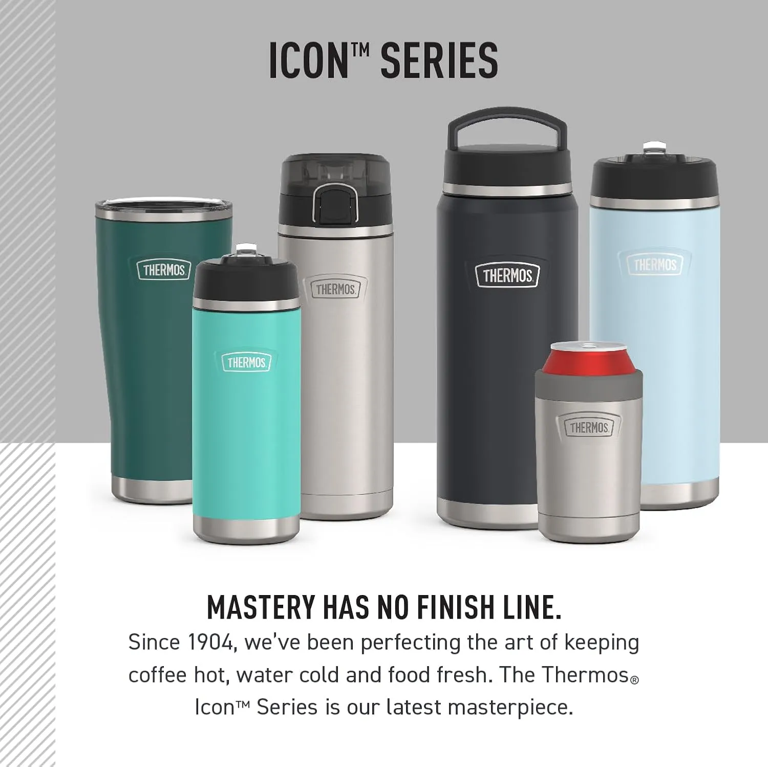 THERMOS ICON SERIES, Stainless Steel Water Bottle with Spout - 64 Ounce, Granite - Vacuum Insulated Water Bottle with Lid
