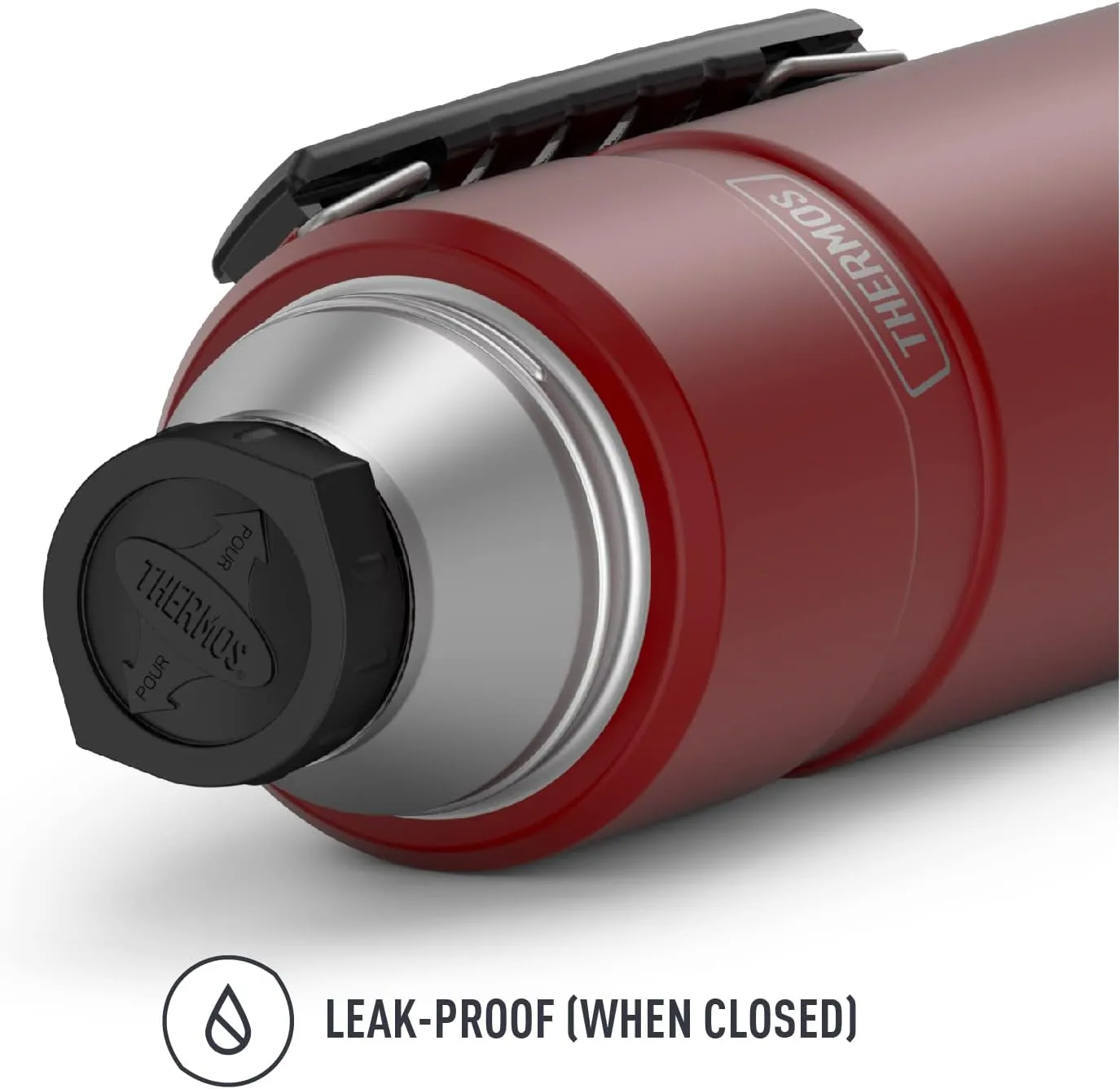 THERMOS Stainless King Vacuum-Insulated Beverage Bottle, 40 Ounce, Rustic Red