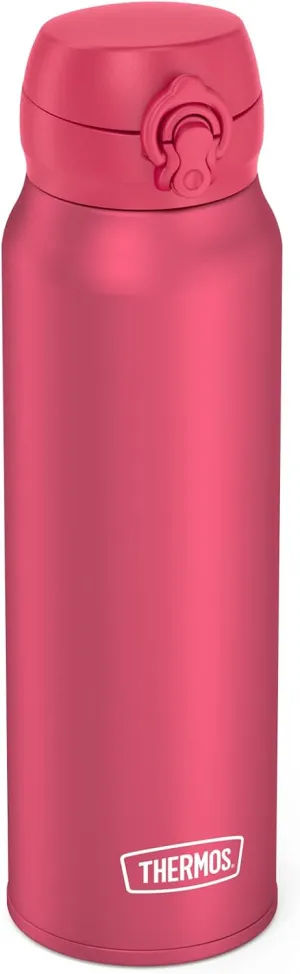 THERMOS ULTRALIGHT BOTTLE 0.75 L, Deep Pink Matt, Stainless Steel Thermos Flask, 10 Hot / 20 Hours Cold, Completely Tight for Water, Tea, Silent Drinks