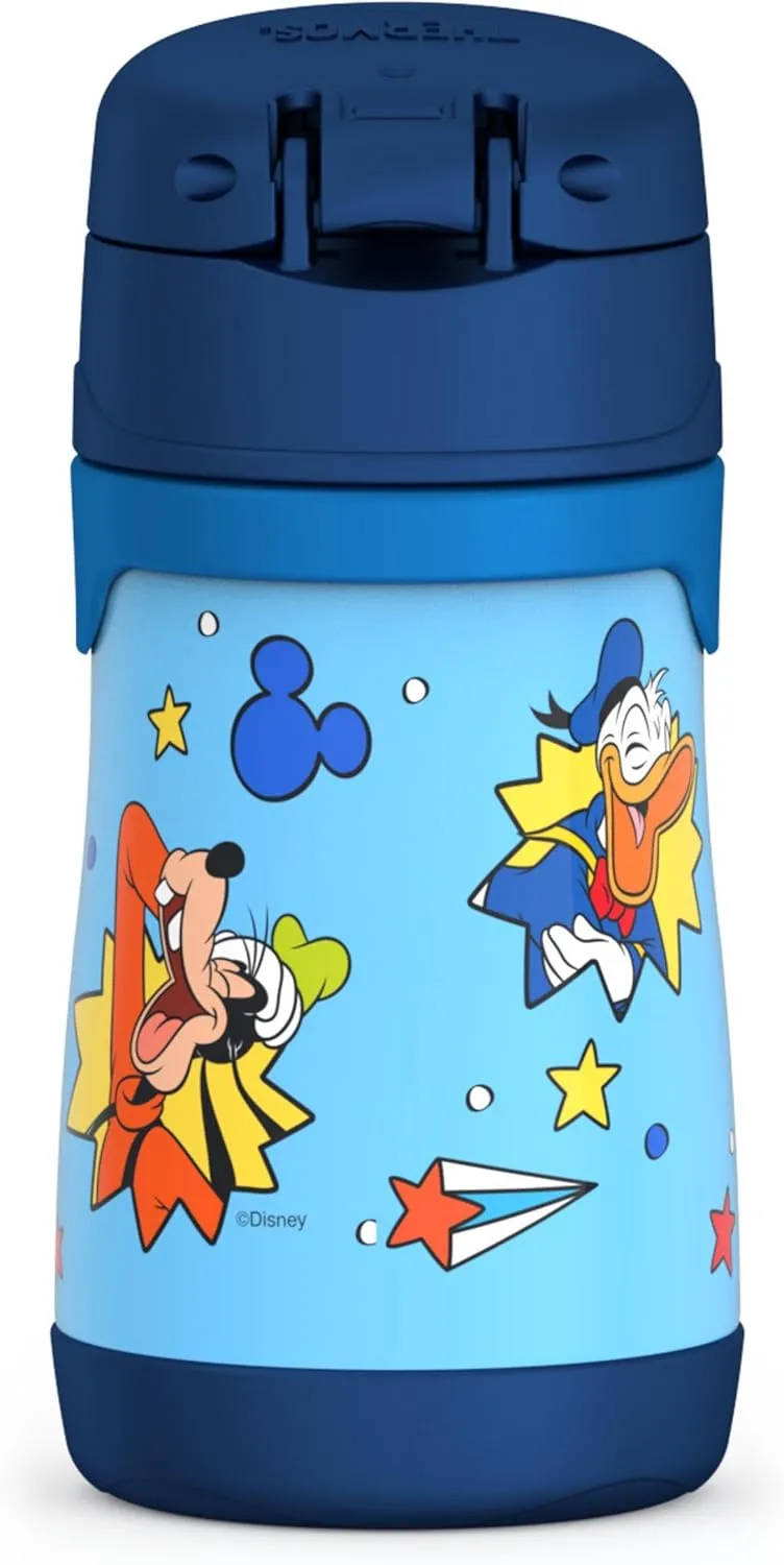 THERMOS Vacuum Insulated Stainless Steel 10oz Straw Bottle, Mickey Mouse