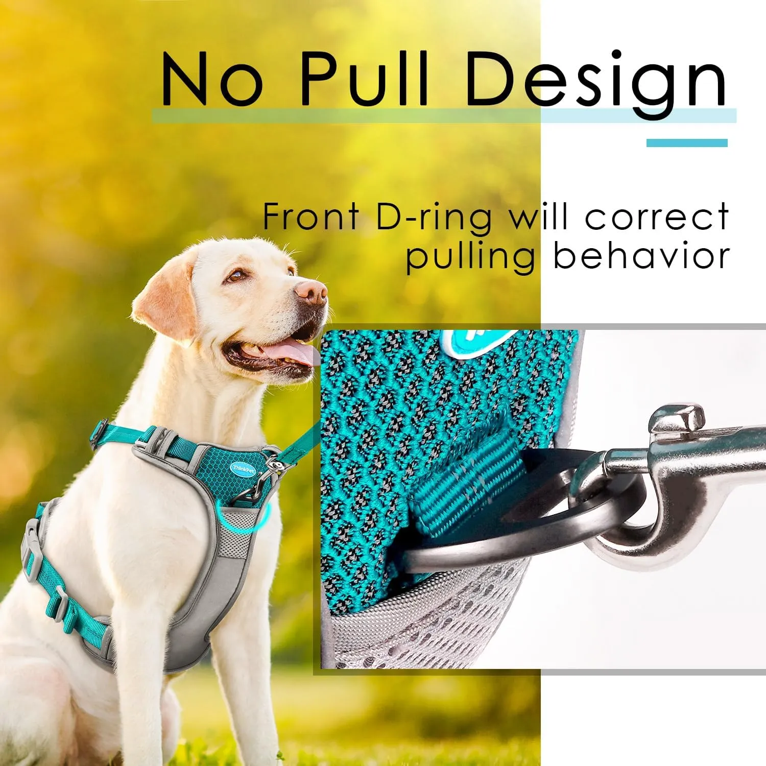 ThinkPet No Pull Harness Breathable Sport Vest with Handle-Dog Harnesses Reflective Adjustable for Medium Large Dogs