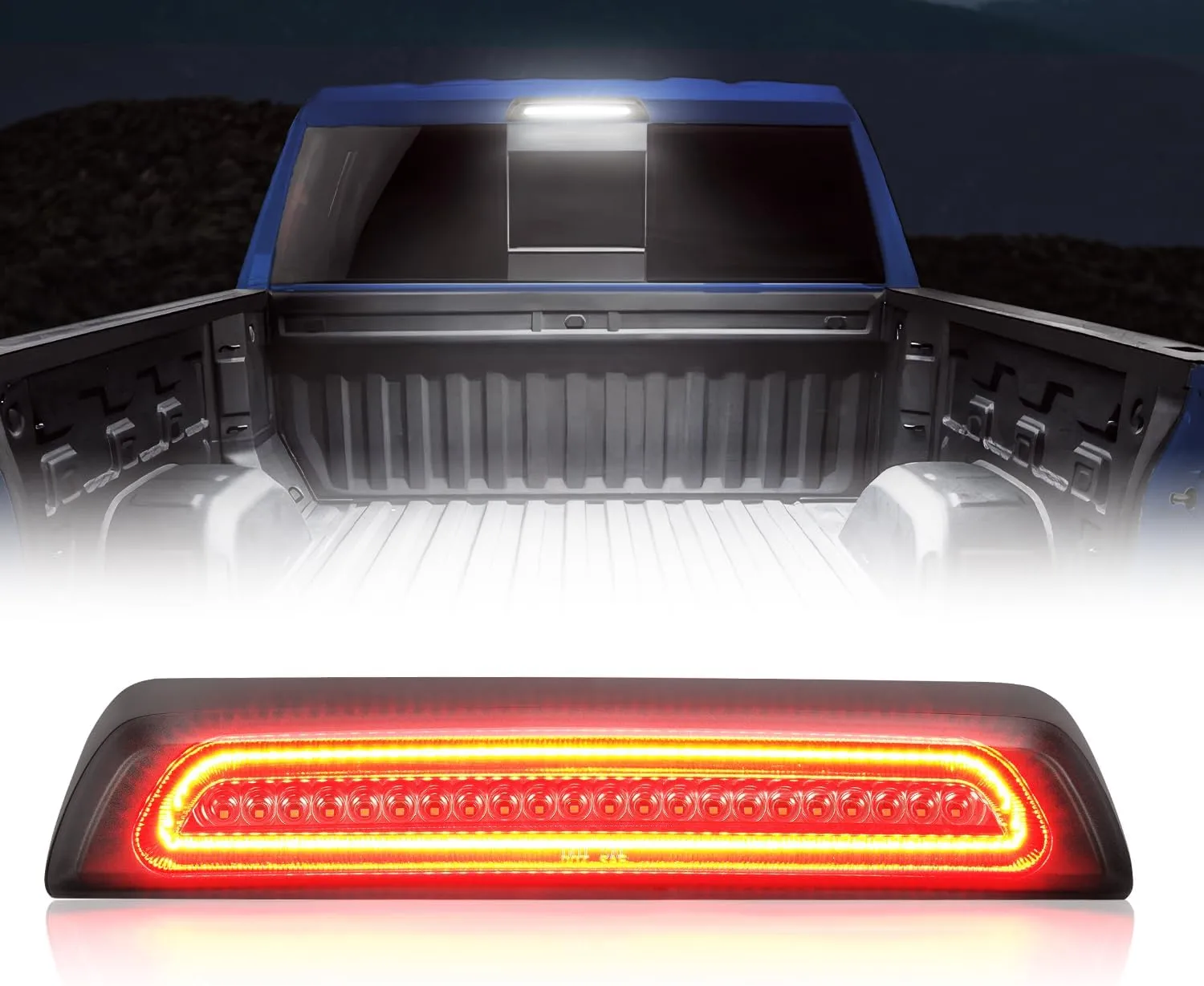 Third Brake Light Fit for 2007-2020 Tundra LED 3rd Brake Light High Mount Stop Light Cargo Lamp 3rd Brake Light Assembly Replace