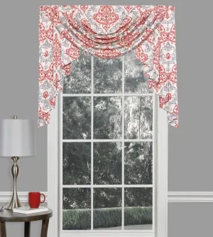 Thomasville At Home Anna Jabot and Cascade Set, Pleated Valance for Livingroom/Kitchen/Bath, 32x38 (1)