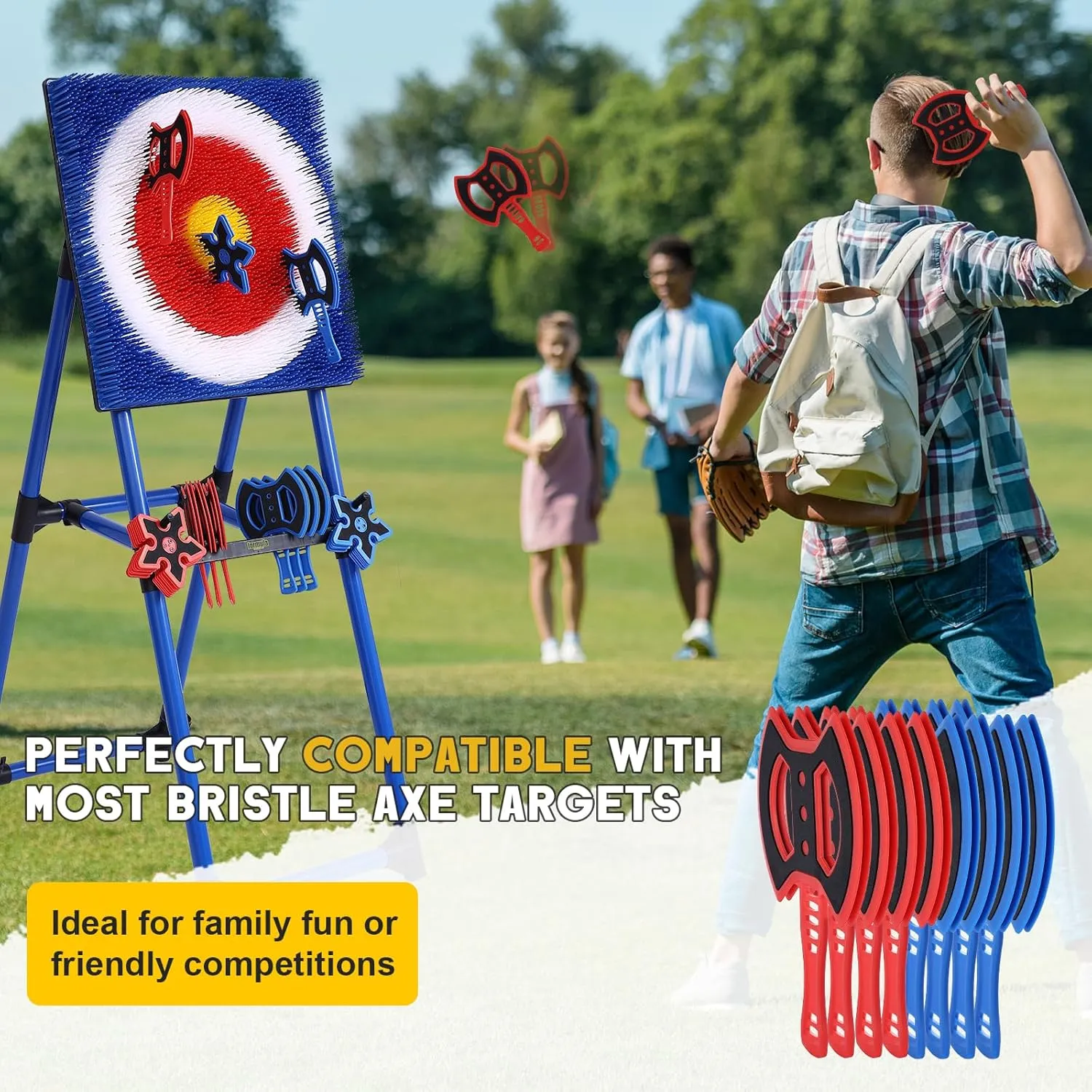 Throwing Axe for Axe Throwing Game for Backyard, Throwing Axe Set with Throwing Star for Outdoor Games, Durable and Fun for All Ages（8 Axes）