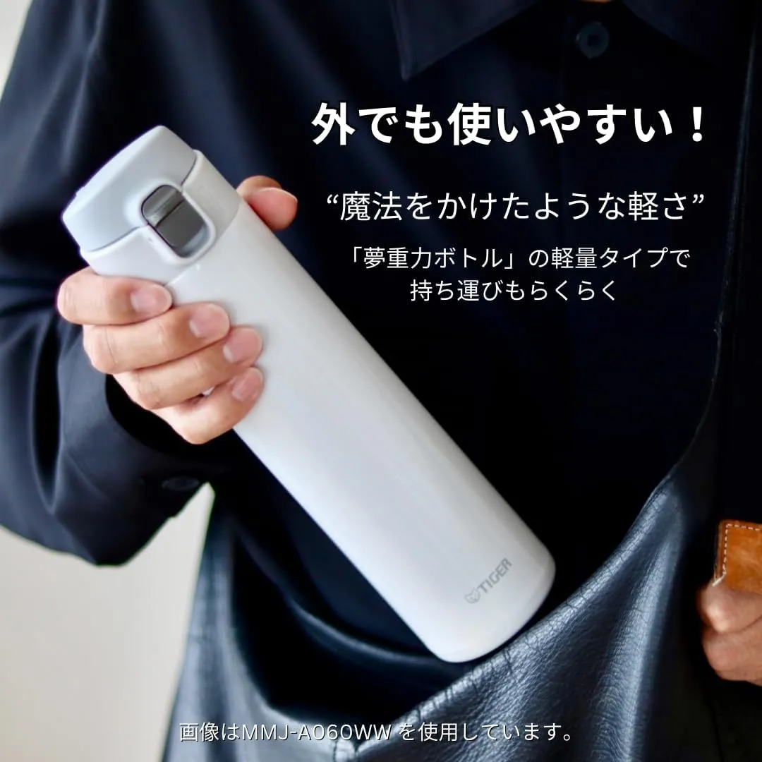 Tiger Thermos Water Bottle, 16.9 fl oz (480 ml), Direct Drinking, Stainless Steel, Mini Bottle, Sahara Mug, Lightweight, Dream Gravity, MMJ-A048-KA Blue Black