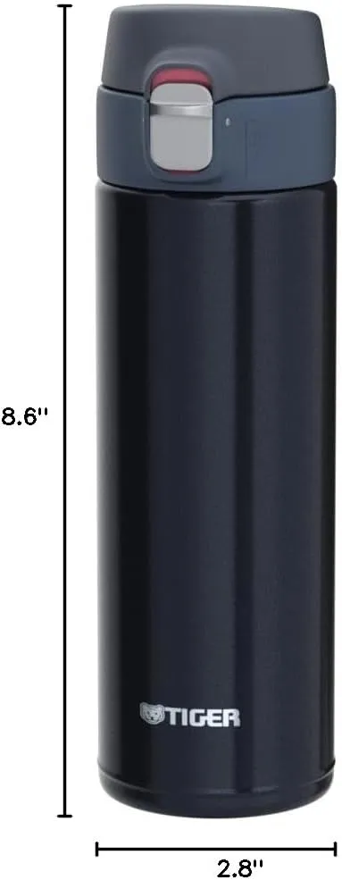 Tiger Thermos Water Bottle, 16.9 fl oz (480 ml), Direct Drinking, Stainless Steel, Mini Bottle, Sahara Mug, Lightweight, Dream Gravity, MMJ-A048-KA Blue Black