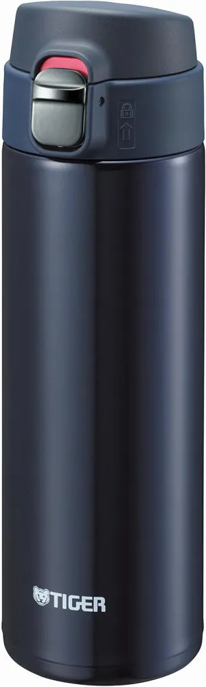 Tiger Thermos Water Bottle, 16.9 fl oz (480 ml), Direct Drinking, Stainless Steel, Mini Bottle, Sahara Mug, Lightweight, Dream Gravity, MMJ-A048-KA Blue Black