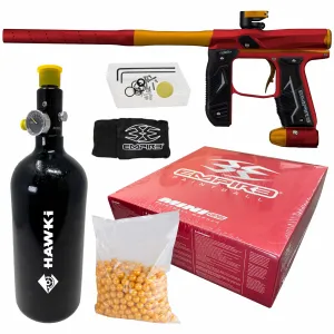 Tippmann Empire Axe 2.0 .68 Caliber Paintball Marker Dust Red / Dust Orange (16919) with Hawki HPA Tank 48ci and 500x Paintballs Bundle
