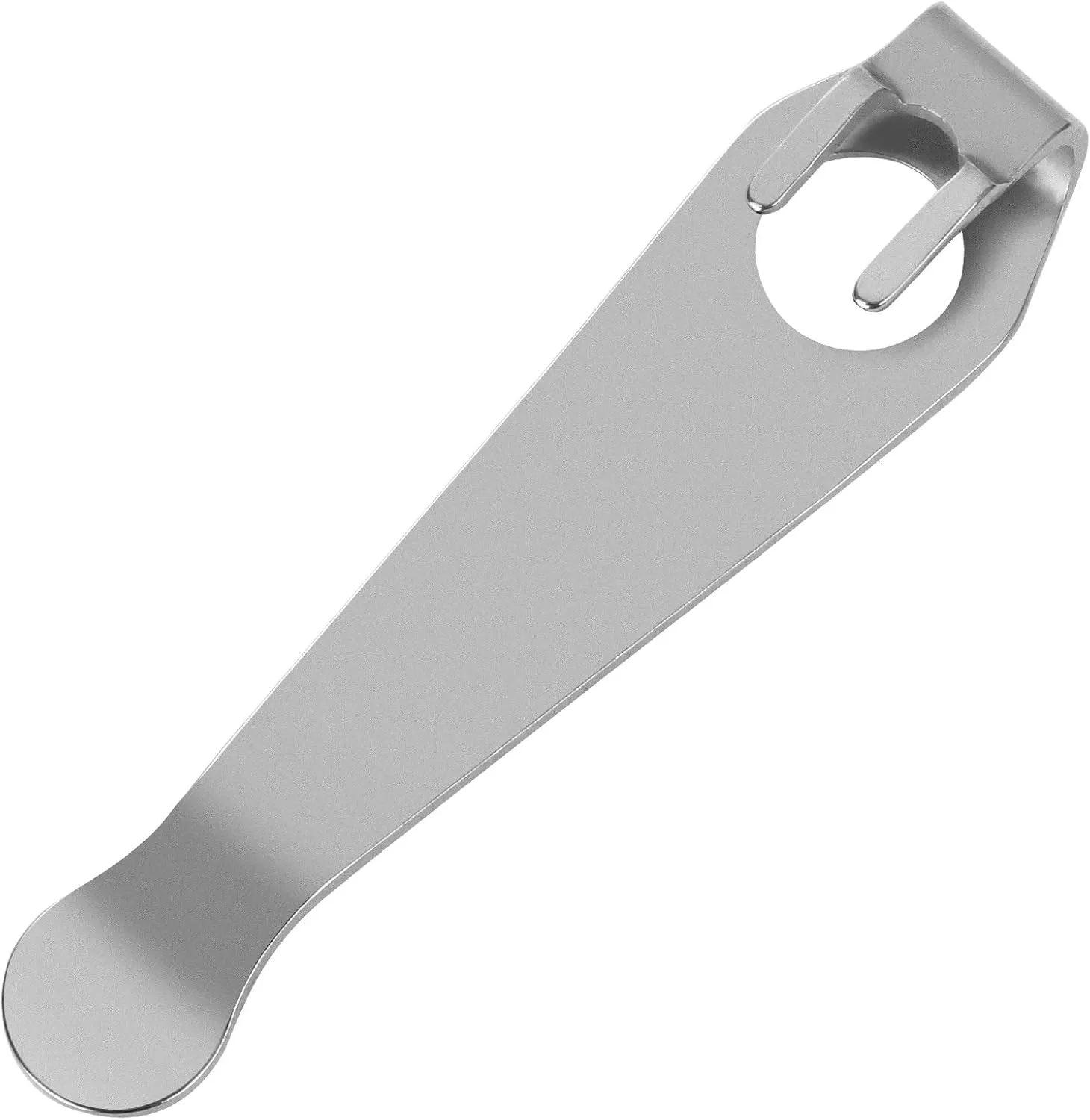 Titanium Deep Carry Pocket Clip Replacement for Spyderco Wire Clip Knives, Premium Custom-made Pocket Clip, Stone Wash