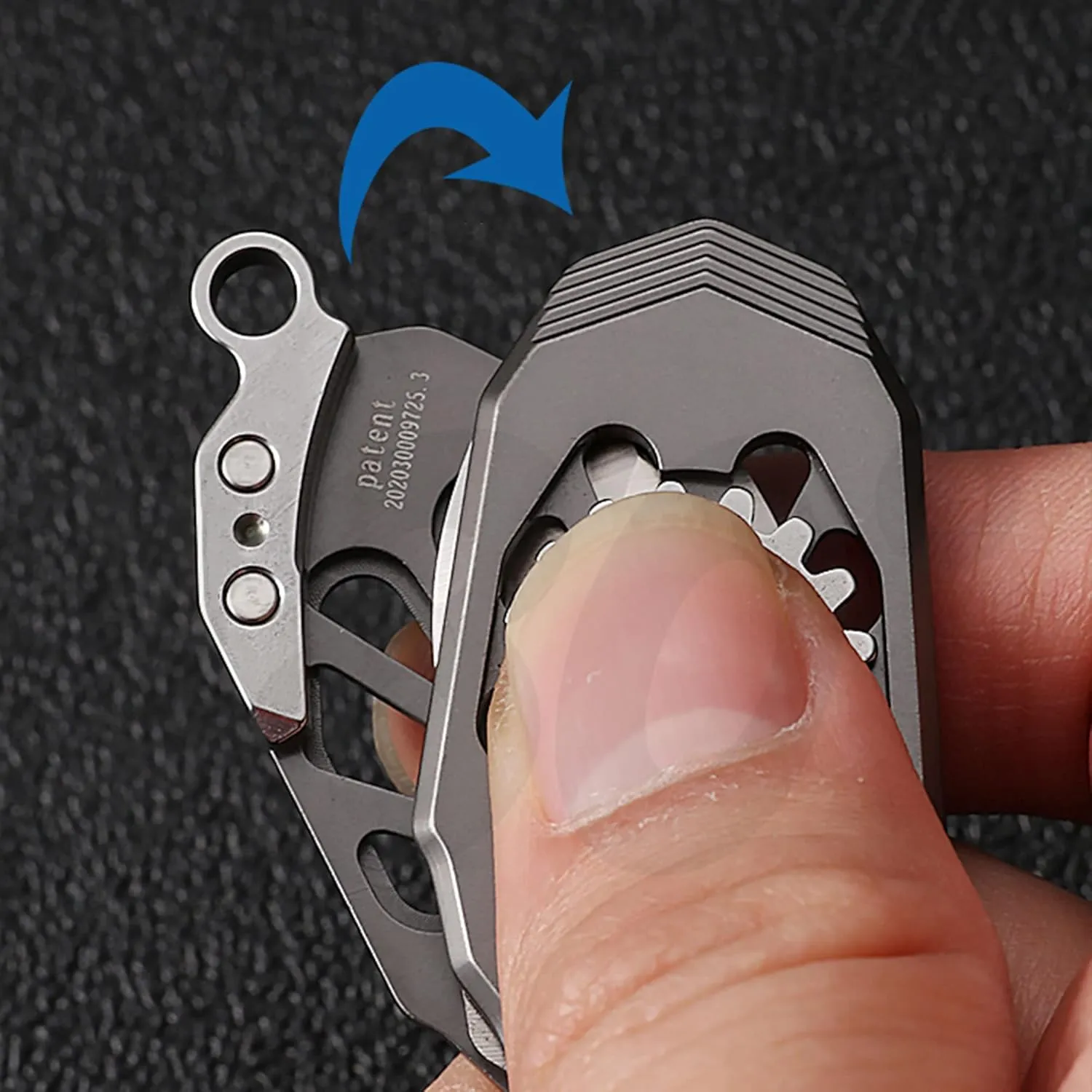 Titanium Pocket Knife Beetles Gears Knife Folding Knife EDC Tools with Bottle Opener (Stainless Steeel Sliver)