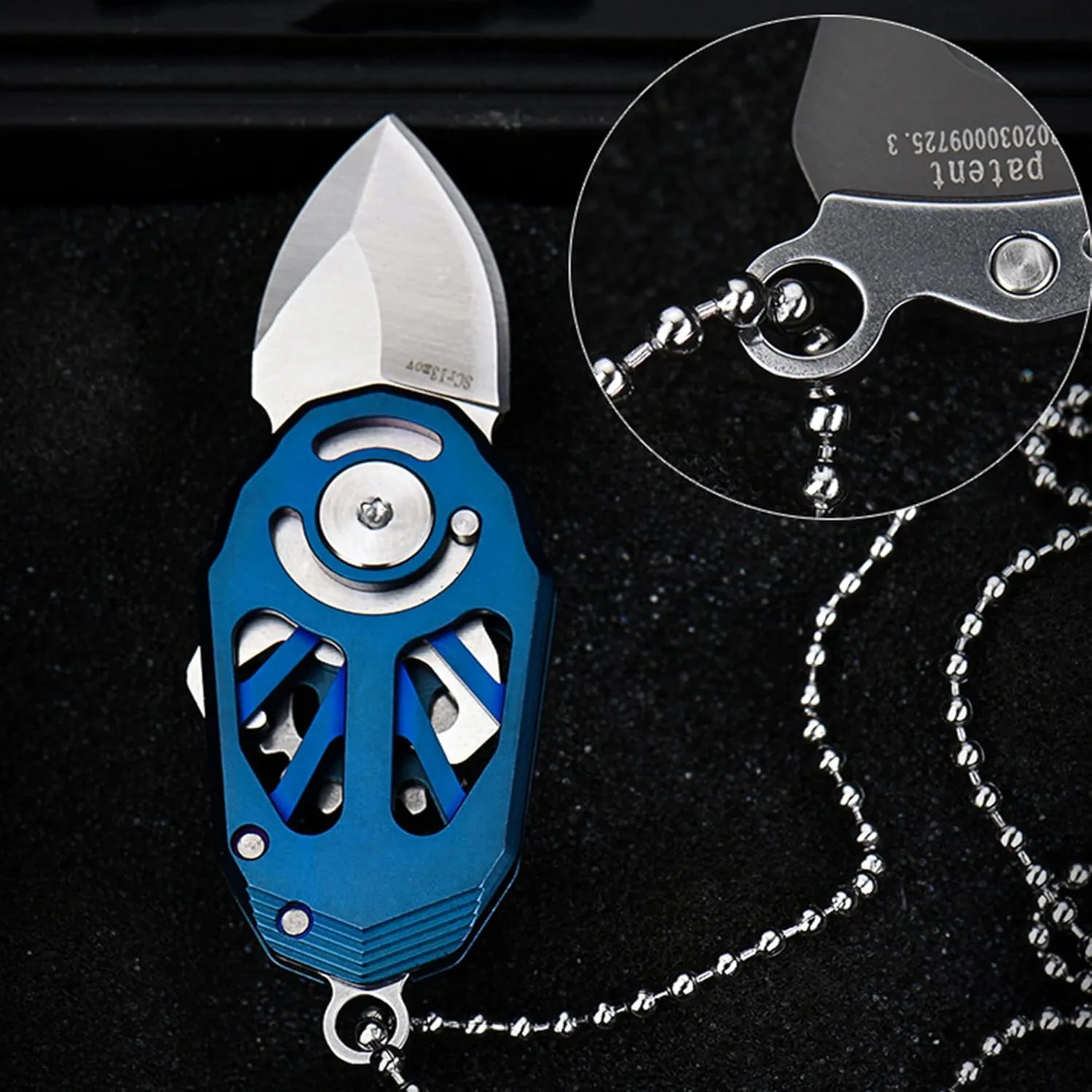 Titanium Pocket Knife Beetles Gears Knife Folding Knife EDC Tools with Bottle Opener (Stainless Steeel Sliver)