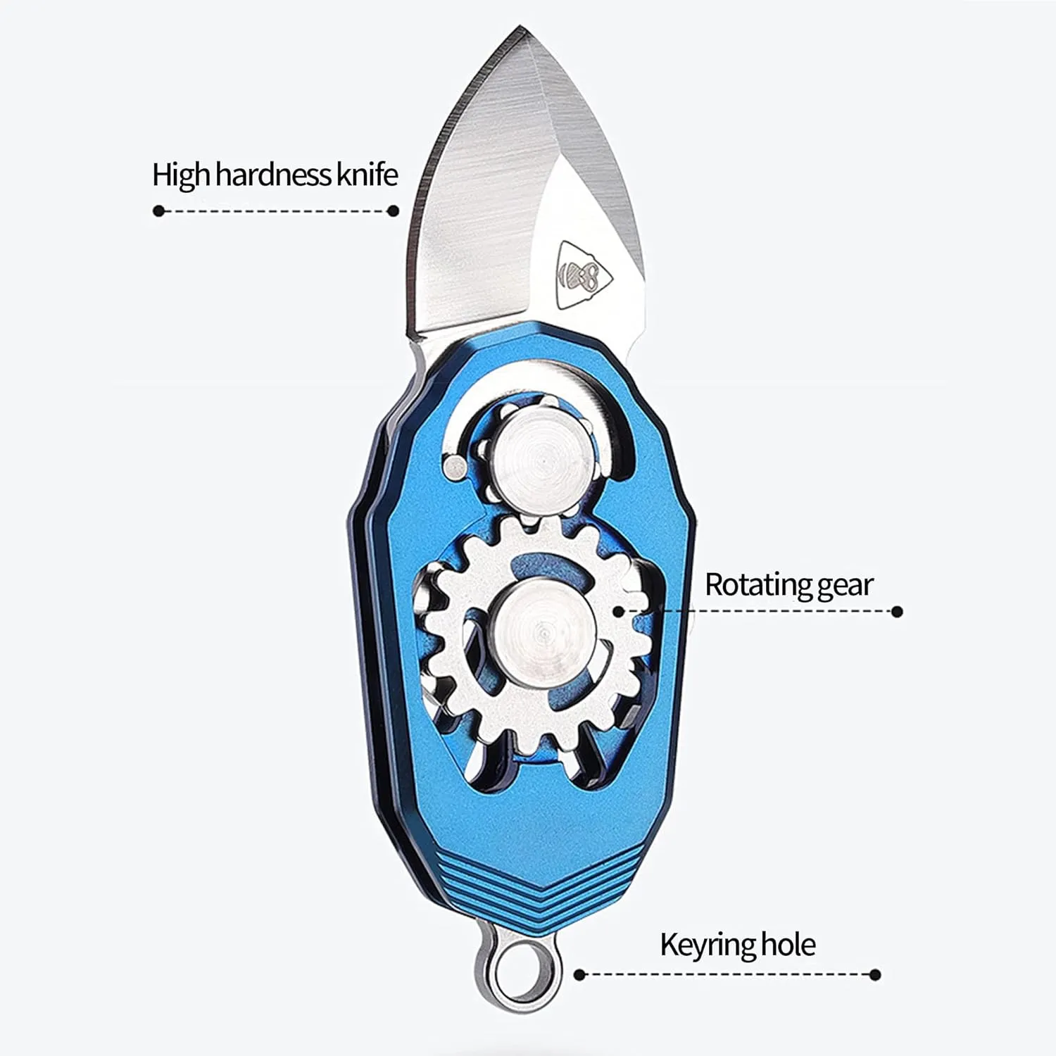 Titanium Pocket Knife Beetles Gears Knife Folding Knife EDC Tools with Bottle Opener (Stainless Steeel Sliver)