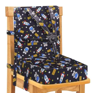 Toddler Booster Seat for Dining Table, Adjustable Safety Buckle Child Booster Seat for Table with Backrest, PU Waterproof Easy Cleaning Portable Booster Seat Non-Slip Bottom Booster Cushion (Black)
