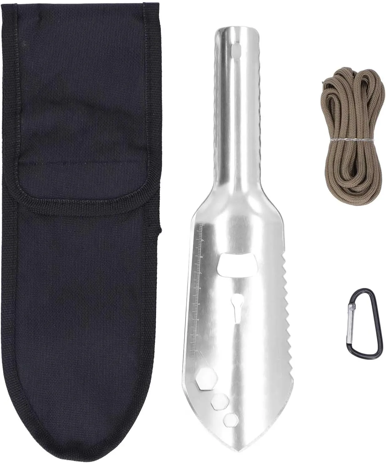 Topyond Multipurpose Camping Shovel, Portable Multitool Shovel, Aluminum Alloy, Small Survival Multitool Shovel for Outdoor Hiking