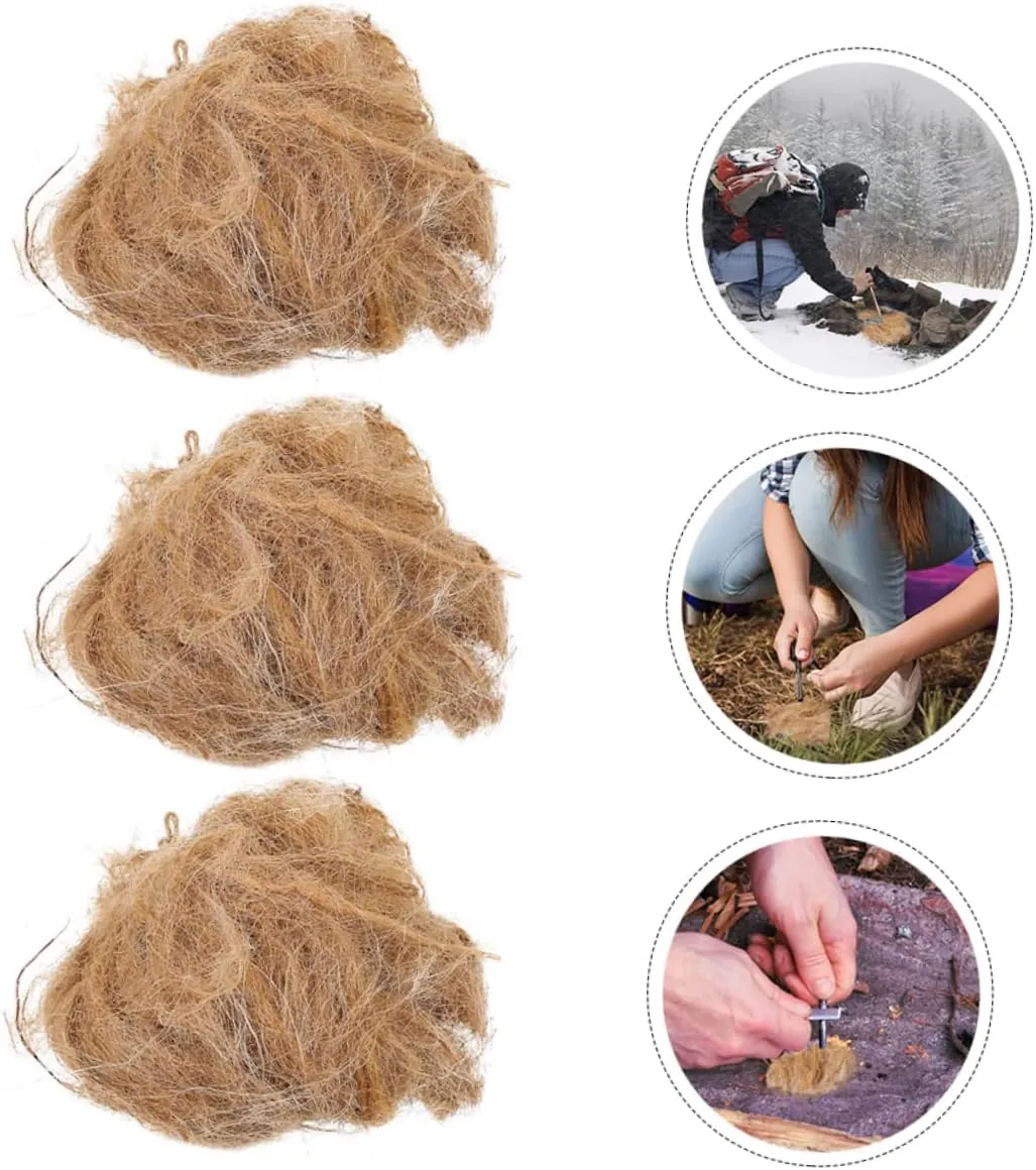 Totority 12pcs Jute Fire Starters for Outdoor Camping Convenient Flame Starters for Campfires BBQ Hiking Weatherproof Easy to Use Camping Accessory