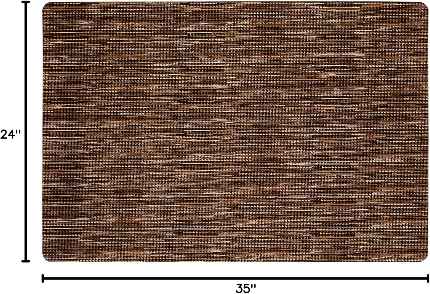 TOWN & COUNTRY BASICS Smooth Step Houndstooth Low Profile Utility Kitchen Mat, Machine Washable, with Non-Slip Backing, Brown/Beige, 24"x35"