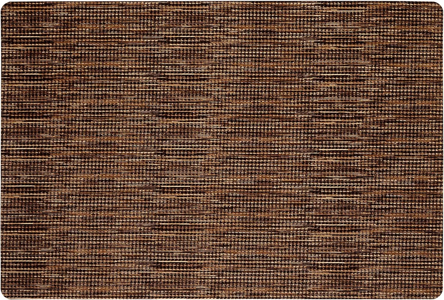 TOWN & COUNTRY BASICS Smooth Step Houndstooth Low Profile Utility Kitchen Mat, Machine Washable, with Non-Slip Backing, Brown/Beige, 24"x35"