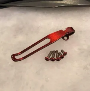 Translucent Red Titanium Deep Pocket Clip & Screws Set For Kershaw Launch 1