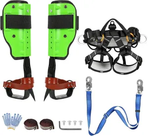 Tree Climbing Gear Non-Slip with Adjustable Climbing Belt, Tree Climbing Spikes for Tree Work Thickened Steel Professional Tools Arborist Climbing for Picking Fruit, Logging