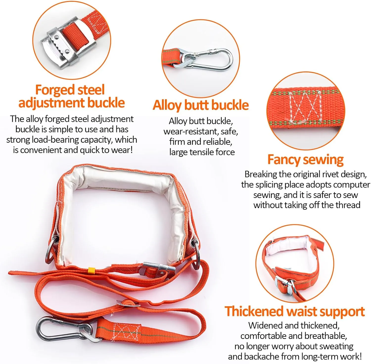 Tree Climbing Gear，Tree Climbing Spikes, Tree Climbing Gear with Adjustable Climbing Straps and Steel Core Flip Line, Rock Climbing Kit with Triple Lock Lanyard Adjuster