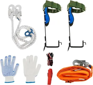 Tree Climbing Spike Set Adjustable Climbing Spurs Steel Gaffs Arborist Pole Climbing Kit for Tree Work Felling Trees Max Load 220lbs