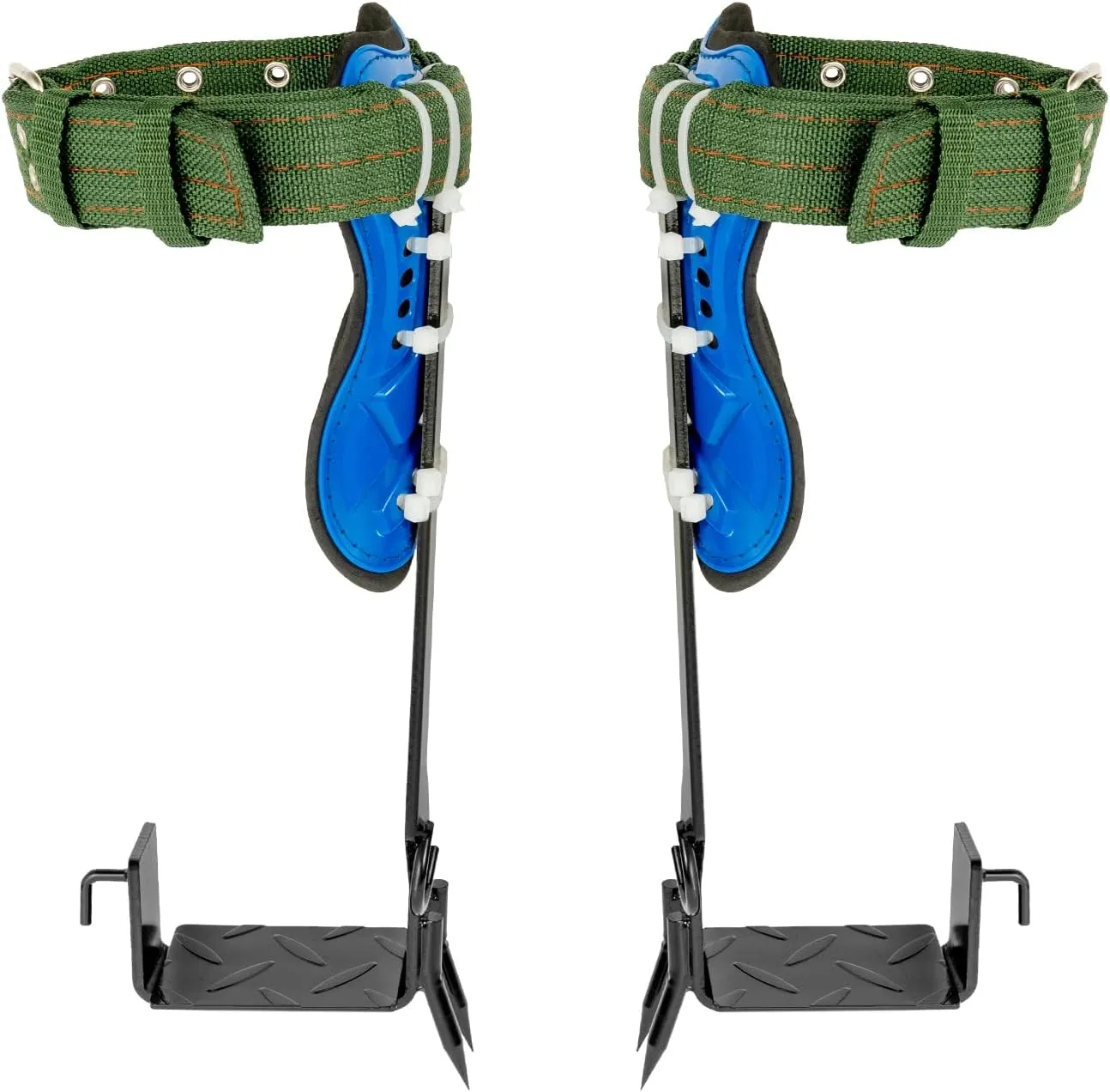 Tree Climbing Spikes Set, Stainless Steel Tree Climbing Tool Set with Safety Belt, Pole Tree Climbing Spike 2 Gears with Non-Slip Pedal for Picking Fruit Hunting Observation Rock Climbing (100KG)