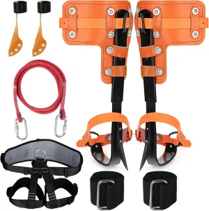 Tree Climbing Spikes Set Tree Climbing Gear 1 Pair Alloy Steel Climbing Spurs 350lbs Load Capacity Arborist Equipment for Climbers, Fruit Picking and Lumberjack