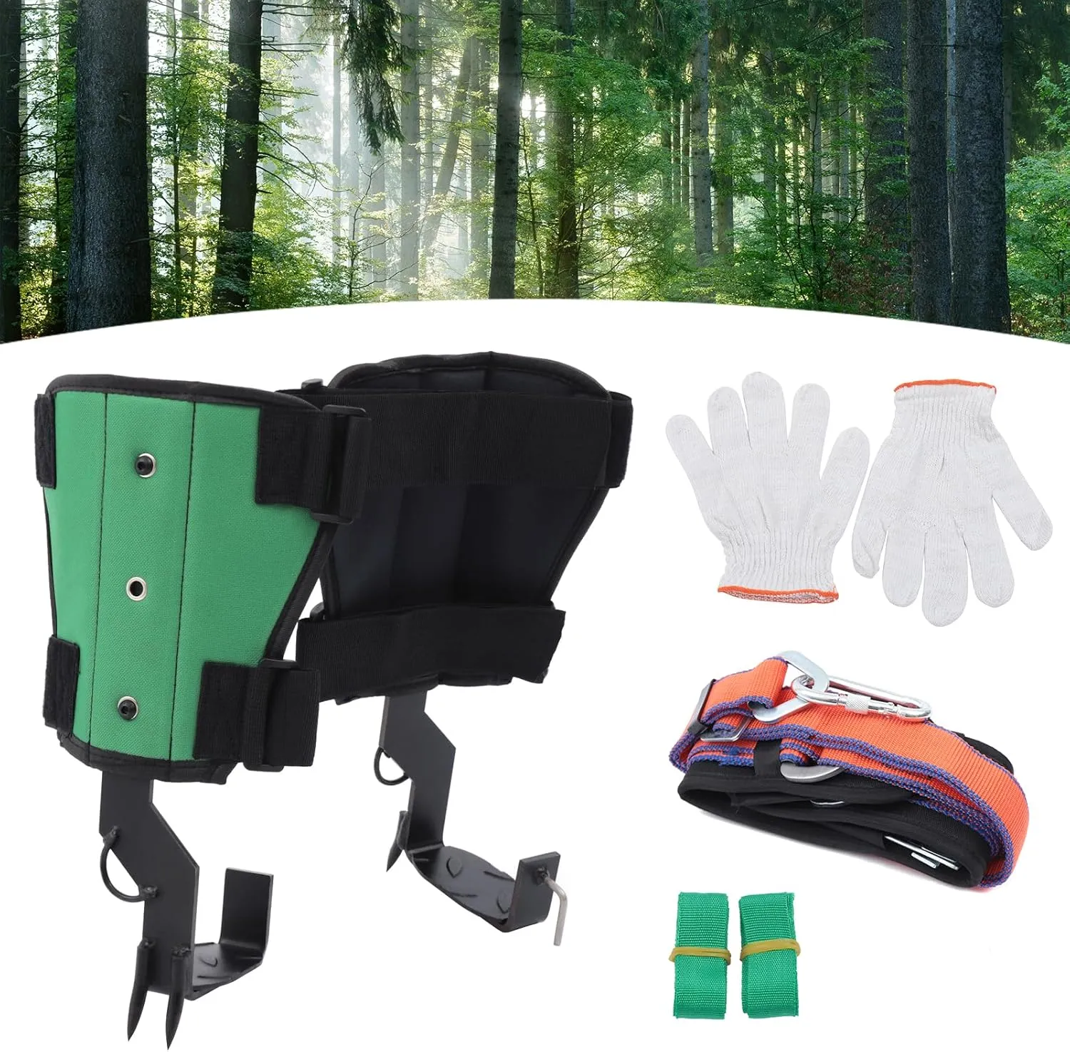 Tree Climbing Spikes Set, Tree Climbing Gear with Adjustable Climbing Belt and Rope, Tree Climbing Spikes for Tree Work, Tree Climbing Spike Set Tool for Fruit Picking Outdoor Activities