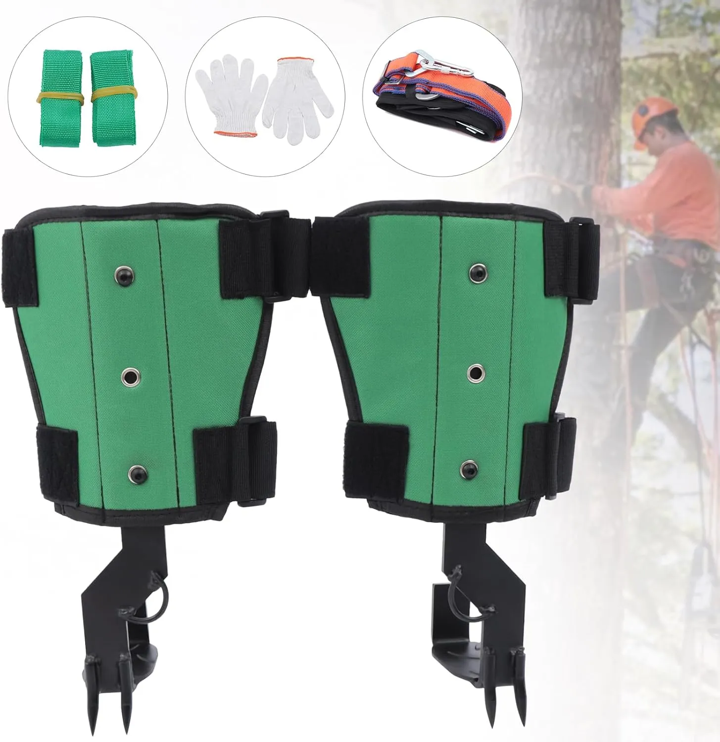 Tree Climbing Spikes Set, Tree Climbing Gear with Adjustable Climbing Belt and Rope, Tree Climbing Spikes for Tree Work, Tree Climbing Spike Set Tool for Fruit Picking Outdoor Activities