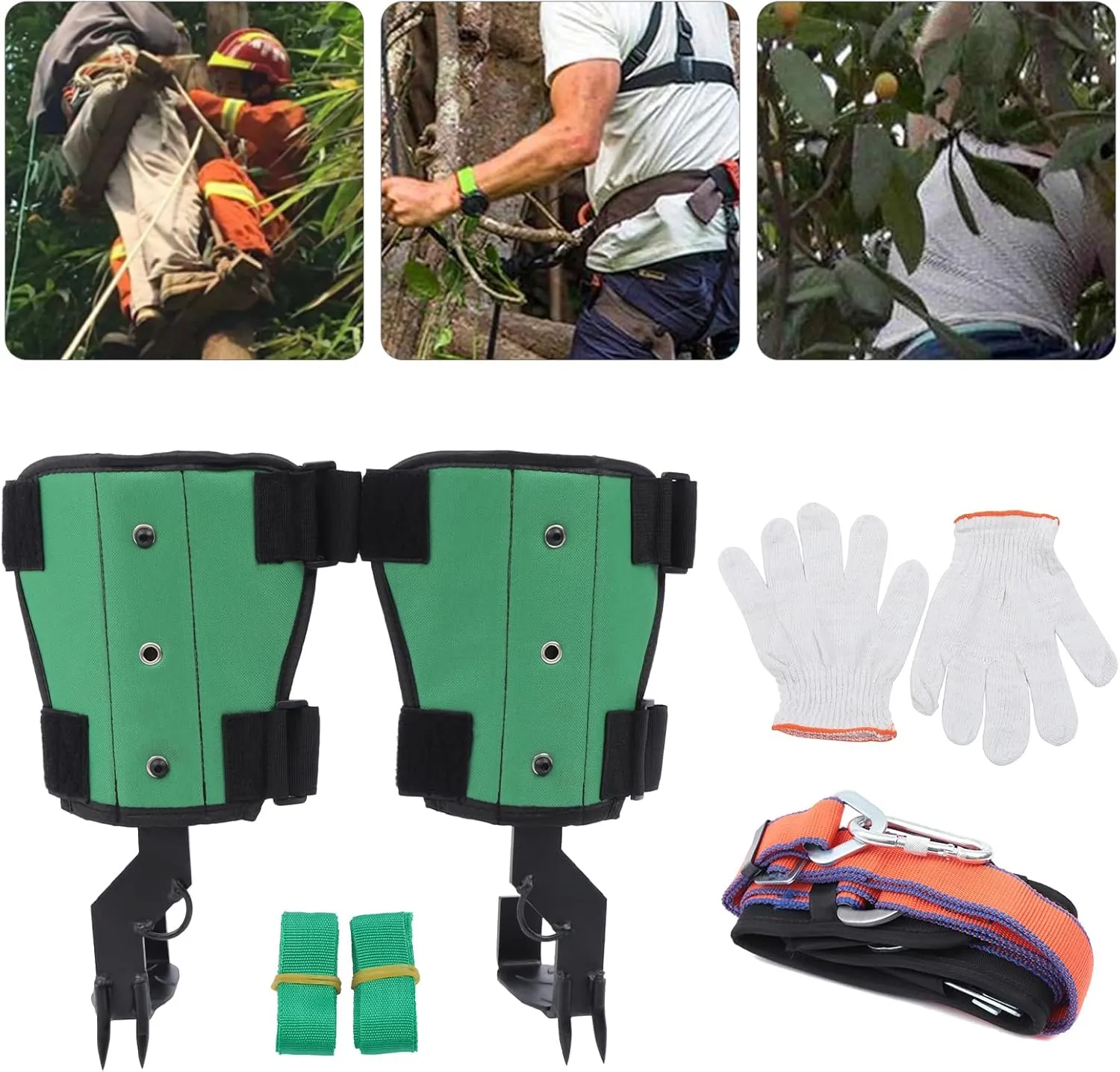 Tree Climbing Spikes Set, Tree Climbing Gear with Adjustable Climbing Belt and Rope, Tree Climbing Spikes for Tree Work, Tree Climbing Spike Set Tool for Fruit Picking Outdoor Activities