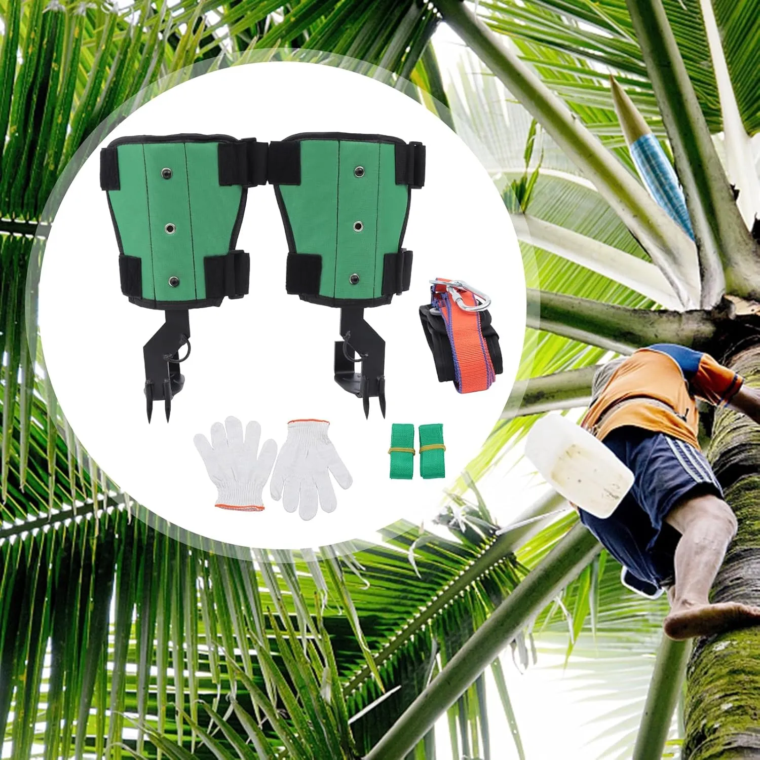 Tree Climbing Spikes Set, Tree Climbing Gear with Adjustable Climbing Belt and Rope, Tree Climbing Spikes for Tree Work, Tree Climbing Spike Set Tool for Fruit Picking Outdoor Activities