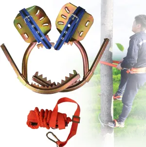 Tree Climbing Spikes, Tree Climbing Gear with Safe Belt, Simple to Use Climbing Tool, Rust-Proof and Wear-Resistant, Tree Climbing Tool for Hunting Observation, Picking Fruit,400model