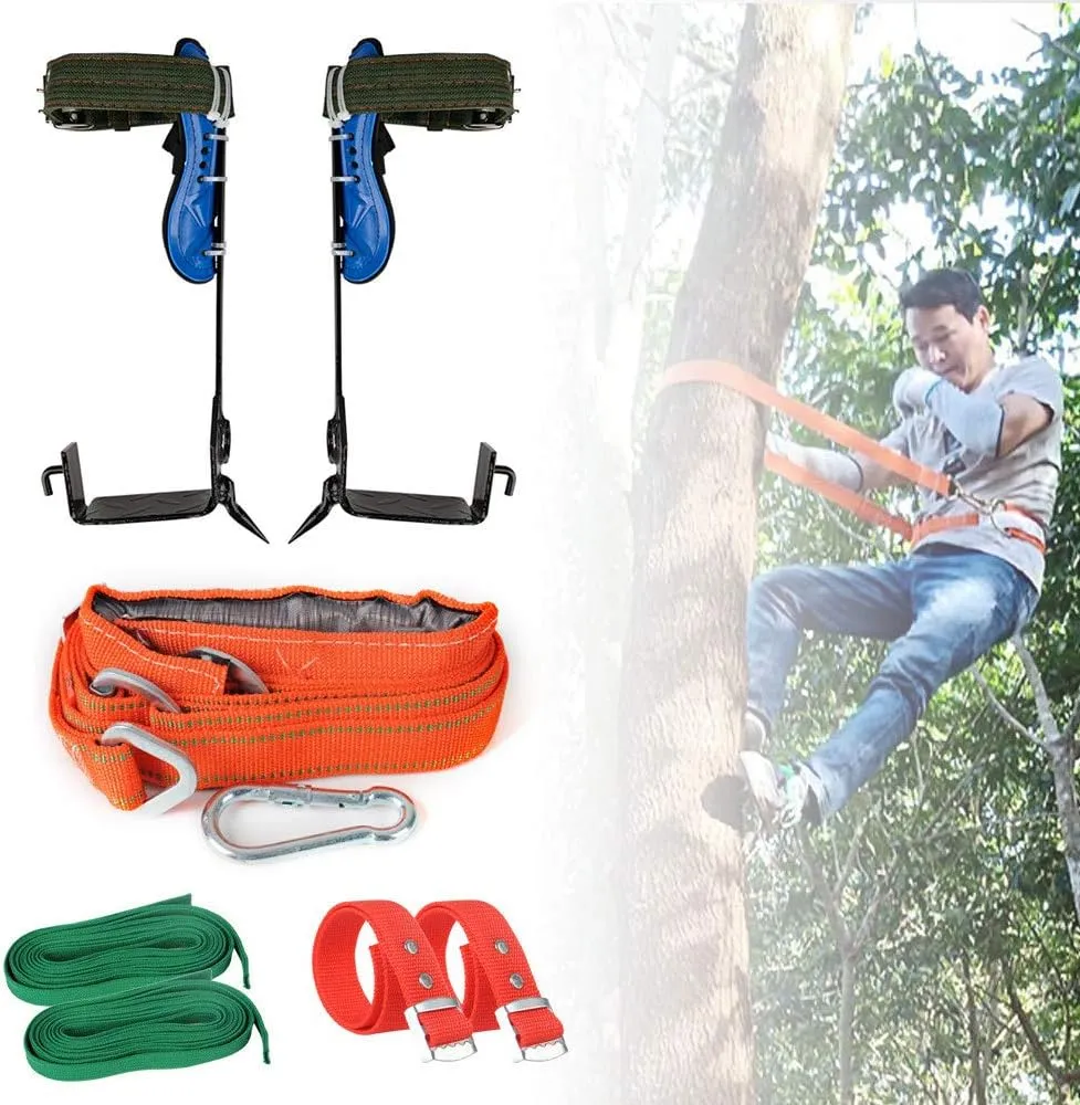 Tree Climbing Tool, Non-Slip Climbing Tree Spikes with Seat Belt, Tree Climbing Gear for Tree Work, for Hunting Observation, Picking Fruit, Coconut, Simple to Use,1claws