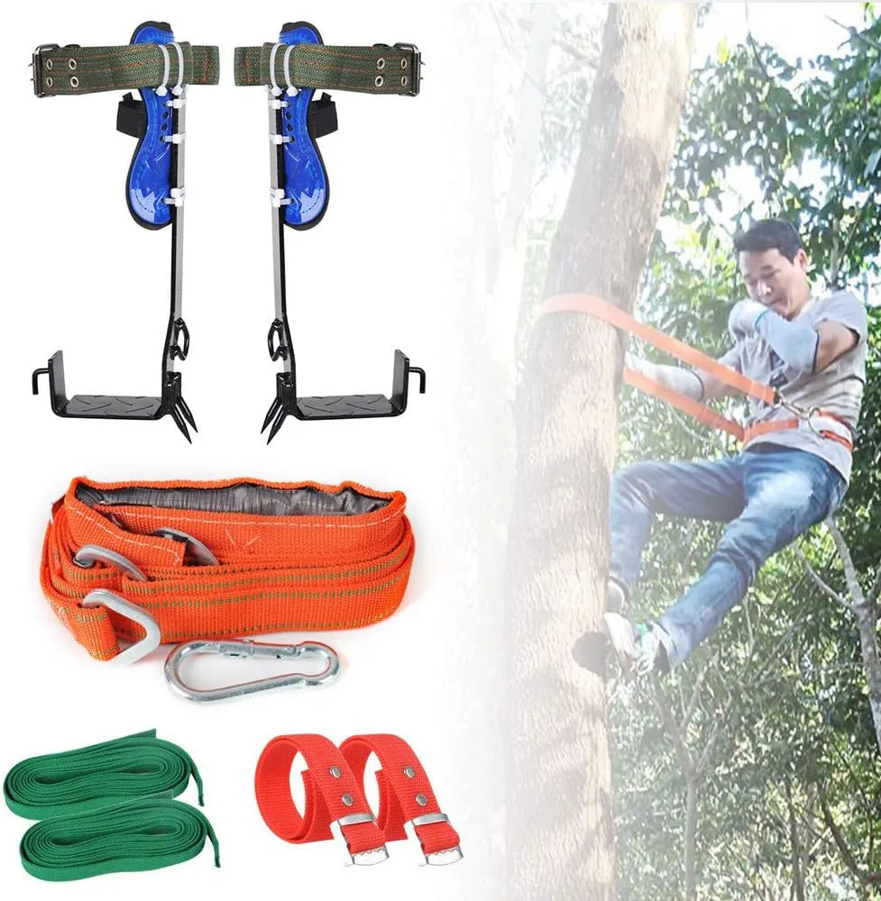 Tree Climbing Tool, Non-Slip Climbing Tree Spikes with Seat Belt, Tree Climbing Gear for Tree Work, for Hunting Observation, Picking Fruit, Coconut, Simple to Use,2claws