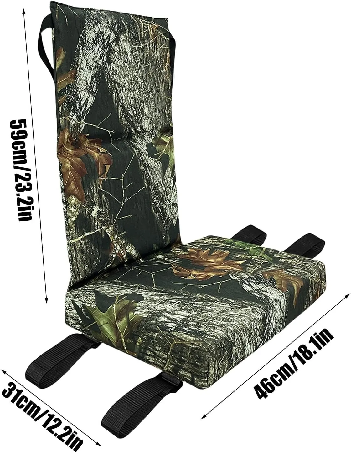 Tree Stand Seat Replacement, Adjustable Treestand Seats for Hunting, Oxford Cloth Waterproof Tree Stand Cushion with Backrest, Portable Stadium Seats with Adjustable Release Buckles