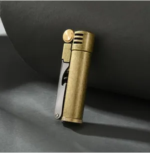 Trench Lighter Retro Brass Lighter Multifunctional Old-Fashioned Lighter Windproof Lighter Used for Collection/Gift/Decoration/Gift (Brassy)