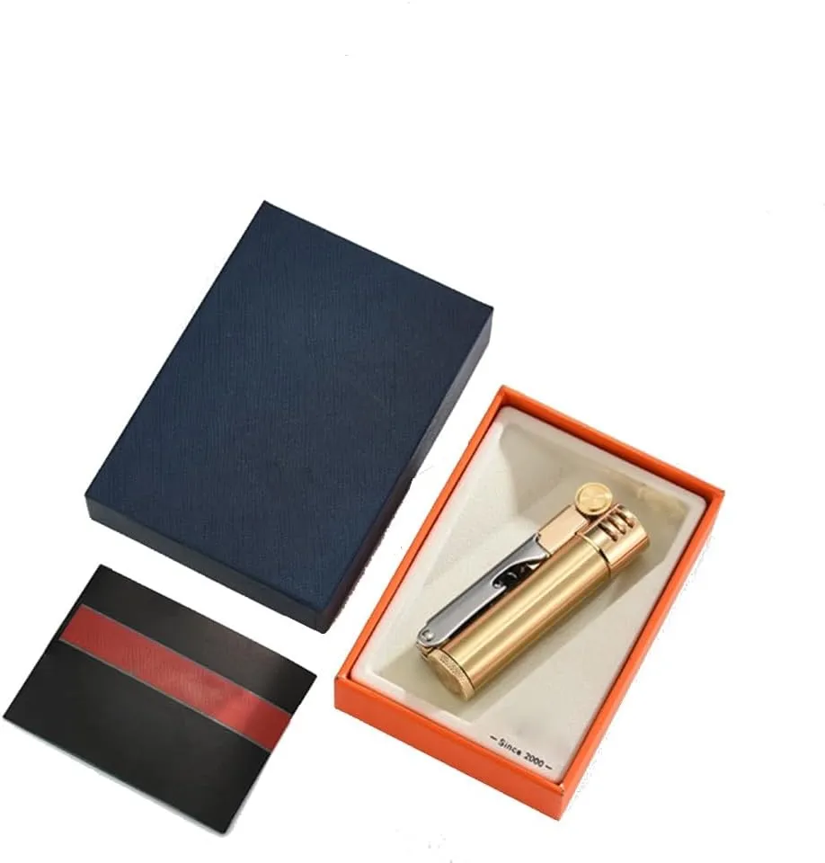 Trench Lighter Retro Brass Lighter Multifunctional Old-Fashioned Lighter Windproof Lighter Used for Collection/Gift/Decoration/Gift (Brassy)