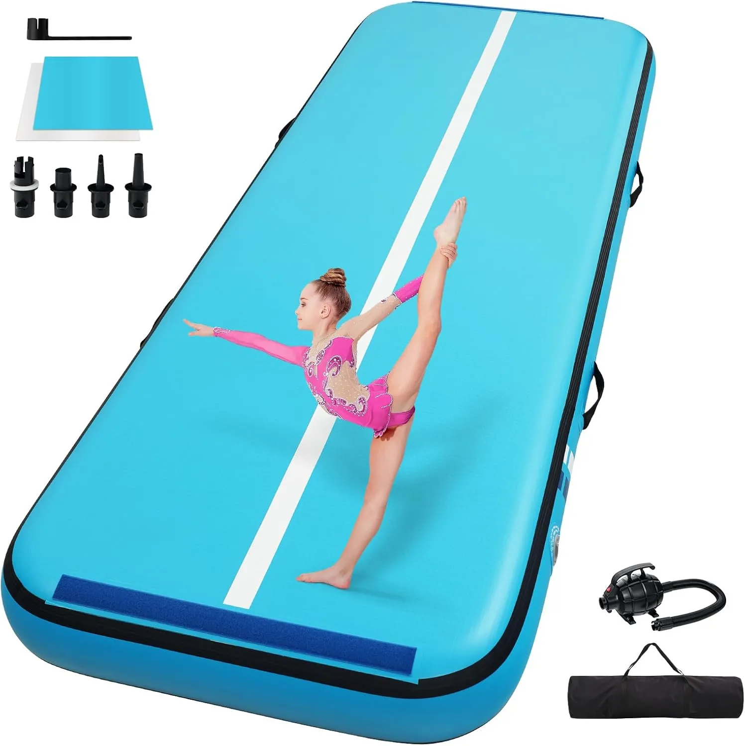 Tumble Track, Inflatable Tumbling Mat,Tumble Track Mats for Gymnastics, and Tumble Track with 8 Inches Thickness for Home, Training, Cheerleading, Yoga, Water with Pump