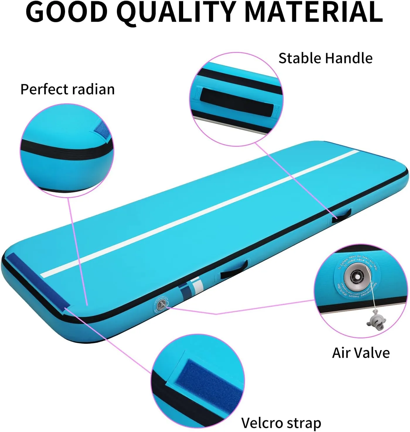 Tumble Track, Inflatable Tumbling Mat,Tumble Track Mats for Gymnastics, and Tumble Track with 8 Inches Thickness for Home, Training, Cheerleading, Yoga, Water with Pump