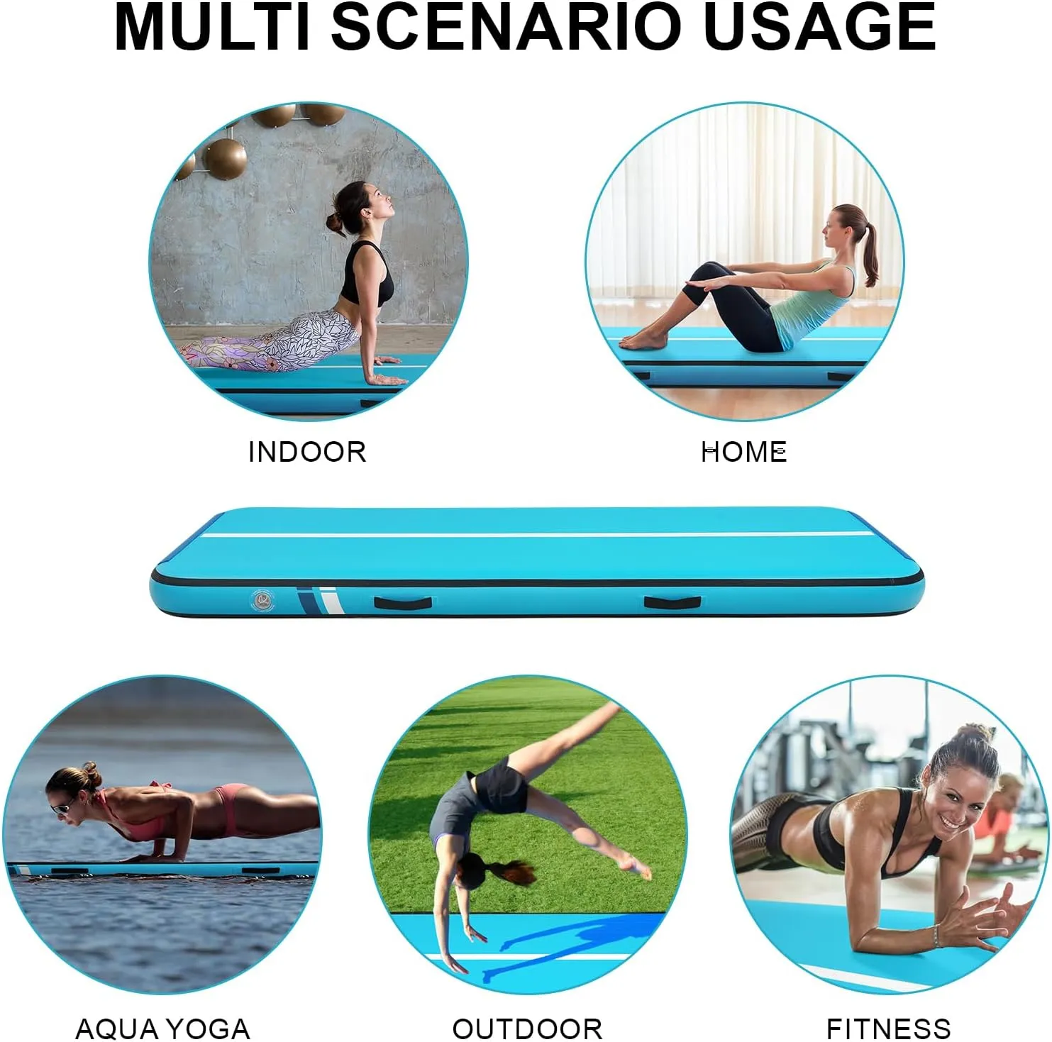 Tumble Track, Inflatable Tumbling Mat,Tumble Track Mats for Gymnastics, and Tumble Track with 8 Inches Thickness for Home, Training, Cheerleading, Yoga, Water with Pump