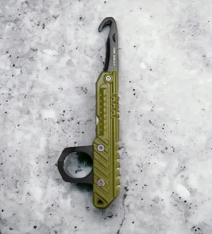 Ultimate Rescue Companion 3-in-1 Tool – Foldable Seatbelt Cutter, Window Breaker, and Knuckle Protector – Essential Emergency Survival Tool for Vehicle Safety Olive Drab 1 Pack