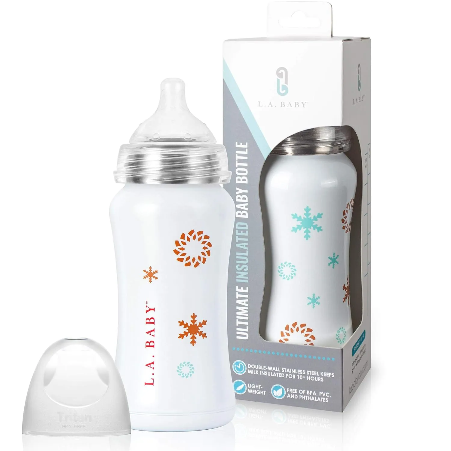 Ultimate Stainless Steel Baby Bottle 9oz Insulated Baby Bottle | Insulate Milk for 10  Hours | Non-Toxic Food-Grade Stainless Steel & Food-Grade Silicone Slow Flow Nipple | Leak-Free Design - White