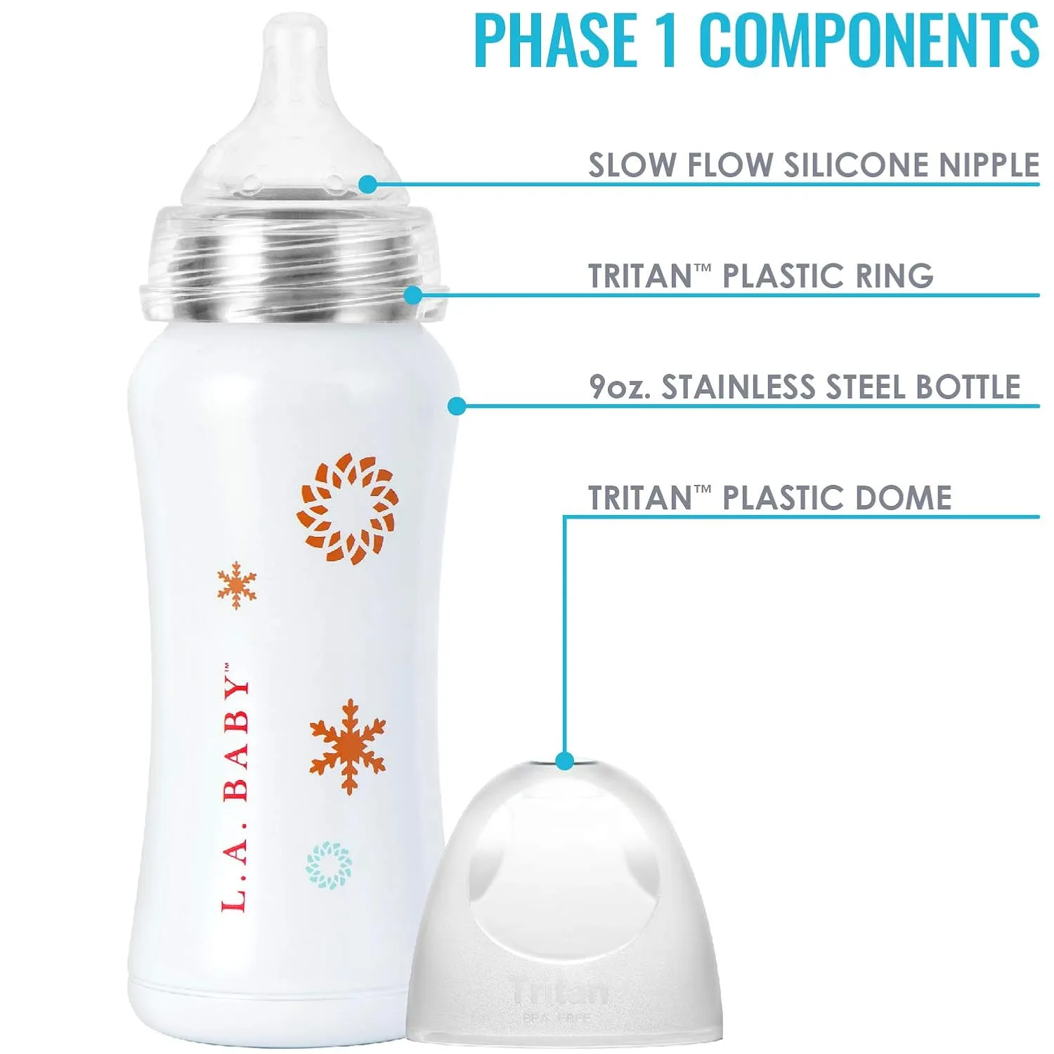 Ultimate Stainless Steel Baby Bottle 9oz Insulated Baby Bottle | Insulate Milk for 10  Hours | Non-Toxic Food-Grade Stainless Steel & Food-Grade Silicone Slow Flow Nipple | Leak-Free Design - White